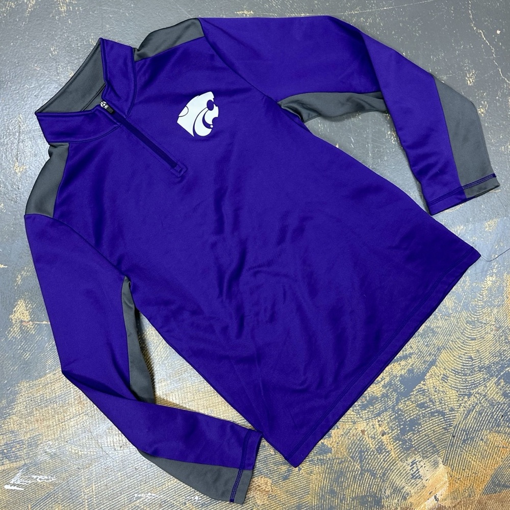 Kansas State Wildcats 1/4 Zip Crew Neck Sweater NCAA Basketball Football